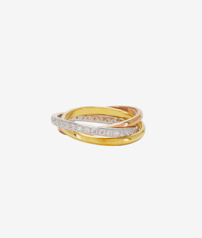 Vera Pave Ring, Three Toned