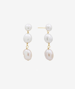 3 Row Pearl Drop Earring