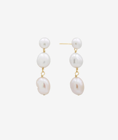 3 Row Pearl Drop Earring